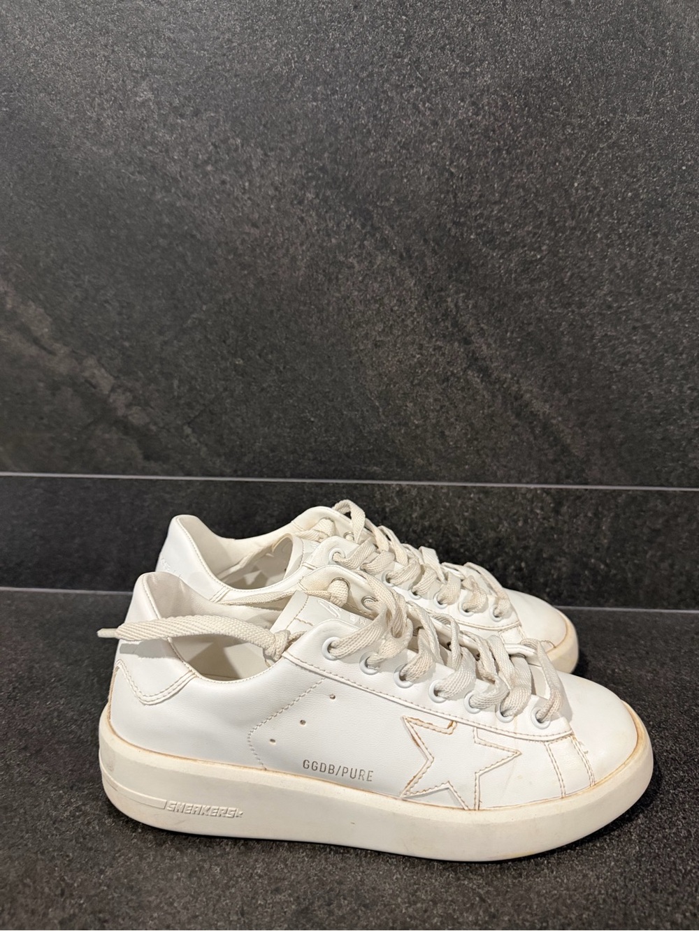 Golden Goose White Low-Top PURE-STAR Leather Sneaker - Picture 2 of 5